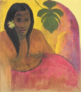 Tahitiska kvinnor, ca 1894 (kol och pastell på papper nedlagt ombord) av Paul Gauguin